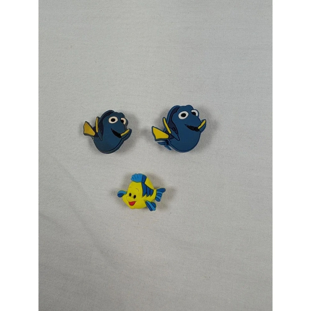 Finding Nemo Litte Mermaid Shoe Charms Dory Flounder Lot Of 3